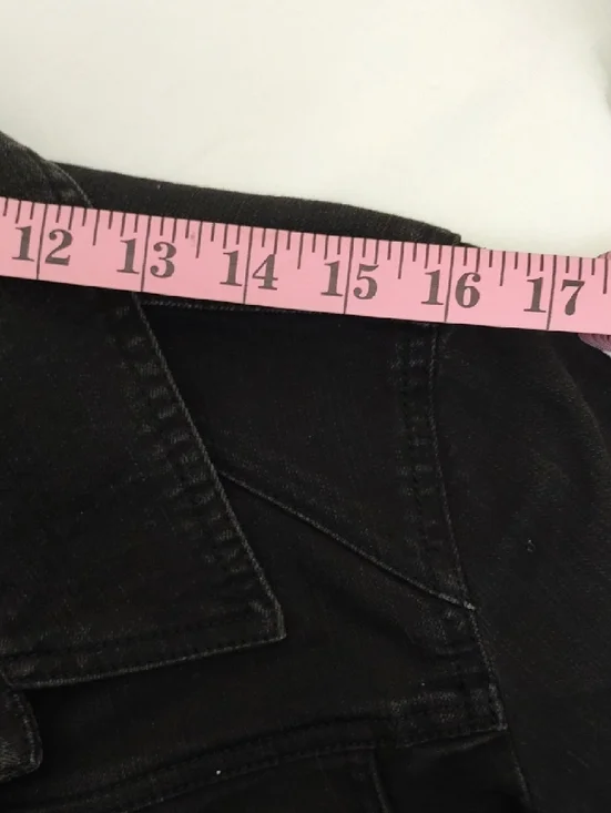 Chicos Platinum Denim Black Stretch Jacket Size 0 Rhinestone - Picture 5 of 8